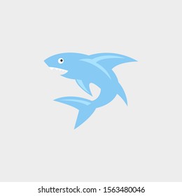 blue shark logo vector. shark design template. shark symbol icon.