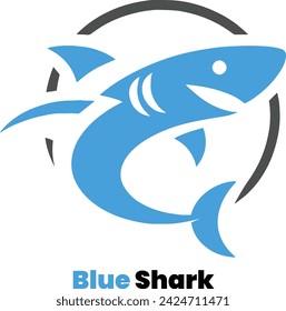 Blue Shark Modern Vector Logo