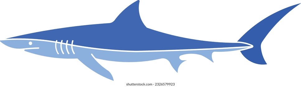 Blue shark shark predator sea ocean Flat