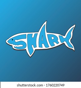 blue shark shape text vector logo