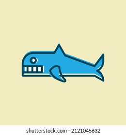 blue shark vector design logo