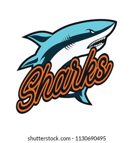 Blue Sharks Logo Text Space Your Stock Vector (Royalty Free) 1130690495 ...