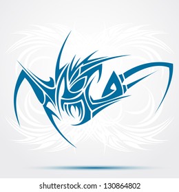 Blue Sharp tribal tattoo