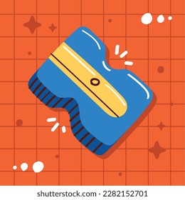 blue sharpener school supply icon