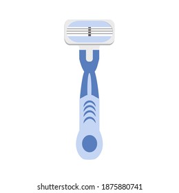 Blue shaver Flat isolated illustration