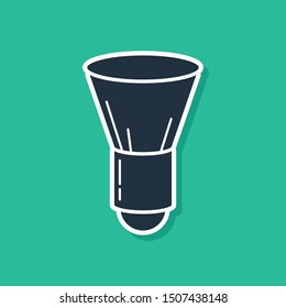 Blue Shaving brush icon isolated on green background. Barbershop symbol.  Vector Illustration