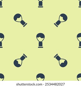 Blue Shaving brush icon isolated seamless pattern on yellow background. Barbershop symbol.  Vector Illustration