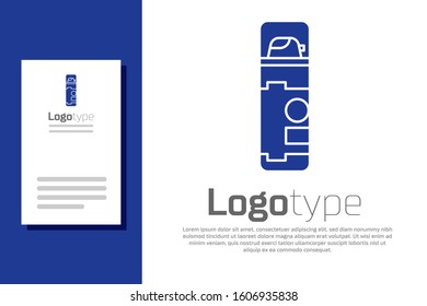 Blue Shaving gel foam icon isolated on white background. Shaving cream. Logo design template element. Vector Illustration