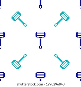 Blue Shaving razor icon isolated seamless pattern on white background.  Vector