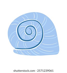 Blue shell icon on white background. Vector illustration