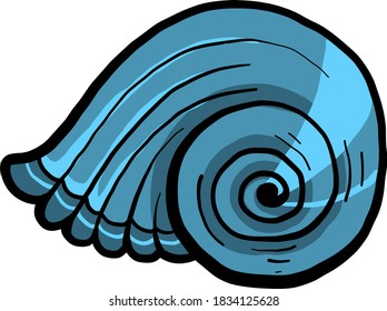 Blue shell, illustration, vector on white background