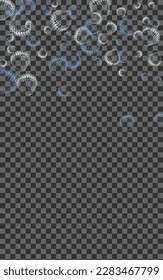 Blue Shellfish Background Transparent Vector. Shell Marine Texture. Whimsical Pattern. White Oyster Decoration Wallpaper.