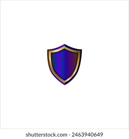 Blue shield concept, gold plated around the edges.