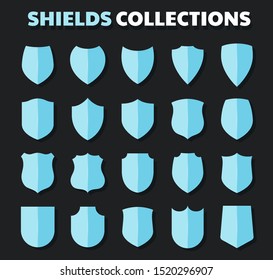 Blue shield icon disassembled from the background Icon that represents protection.