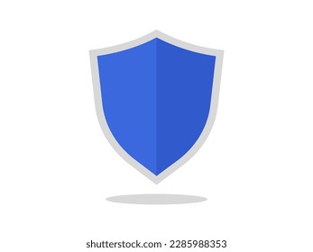 Escudo azul. icono de escudo aislado en fondo blanco. concepto de protección