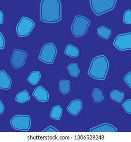 Blue Shield icon isolated seamless pattern on blue background. Guard sign. Vector Illustration