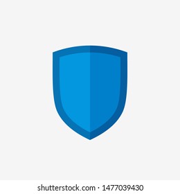 Blue shield icon. Security emblem. Pictogram for the concepts of security and protection. Isolated vector illustration on white background.