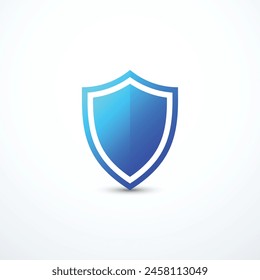 Blue shield icon. Vector illustration