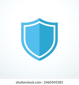Blue shield icon. Vector illustration