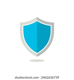 Blue shield icon. Vector illustration