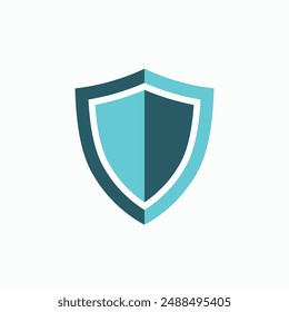 Blue shield icon. Vector illustration