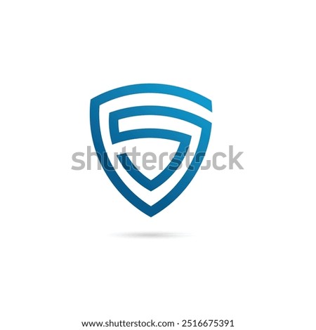 blue shield icon. shield VPN logo vector template.