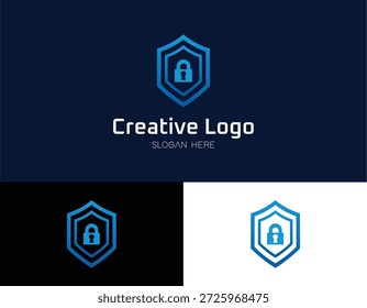 Escudo azul con el icono de la cerradura que representa la seguridad y la protección perfectas para la seguridad digital y los conceptos de privacidad de datos presentados en formato de Vector