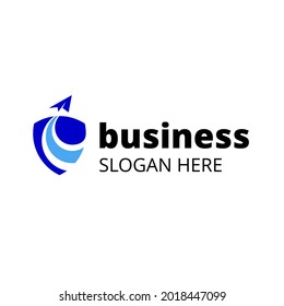 blue shield logo with paper origami, suitable for many industries.
