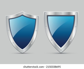 blue shield logo template flat illustration
