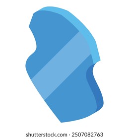 Blue shield protecting from danger with diagonal stripe