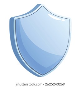Escudo azul que protege del peligro en el fondo blanco