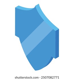 Escudo azul que protege el icono isométrico de la seguridad y de la seguridad