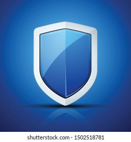 Blue Shield Protection Sign Illustration