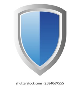Blue shield protection sign on white background