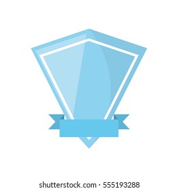 blue shield ribbon shape diamond empty vector illustration eps 10