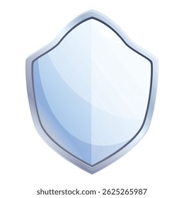 Blue shield with a silver frame is providing safety and security