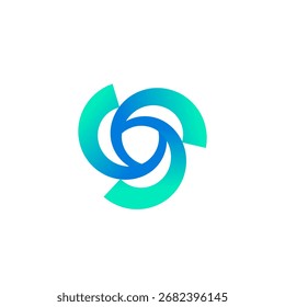 Blue Shield with Spiral Flow Wind Security and Insurance Logo Design Vector