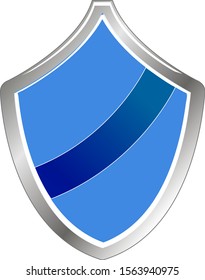 Blue shield with a stripe across. General security.
