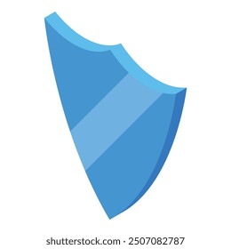 Blue shield, a symbol of protection, providing security and safety