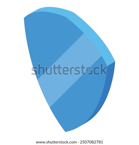 Blue shield using defense tactics isometric icon is protecting on white background