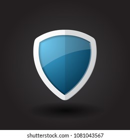 Blue shield. Vector Illustration