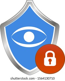 Blue shield with a white eye and a lock. Cancel invisibility.