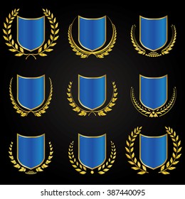 Blue Shields with Laurel Wreath Collection
