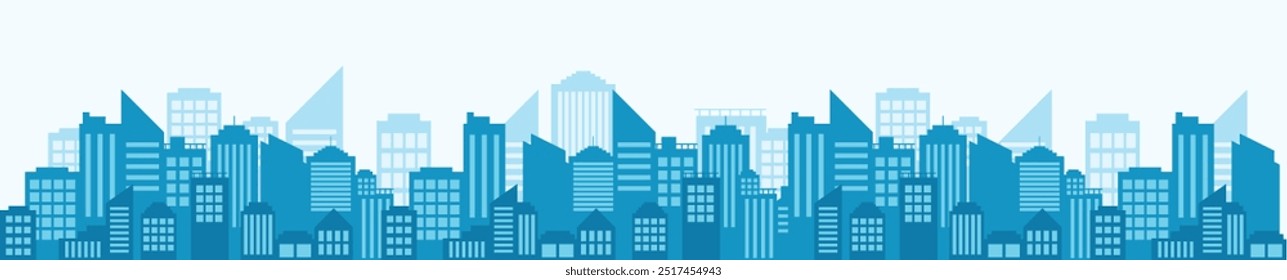 blue shillouette cityscape urban city suburban view