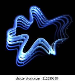 Blue shimmering sound wave. Beat and equalizer. Portal