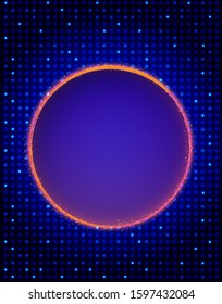 Blue shine abstract mosaic background with circle banner. Vector illustration