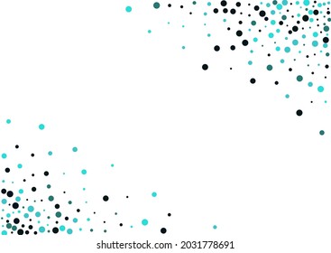 Blue Shine Abstract Vector  White Background. Independence Round Wallpaper. Fun Dot Backdrop. Turquoise Circle Vector Postcard.