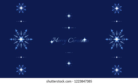 Blue shine holidays background with snowflakes and decoration elements. Vector illustration.

