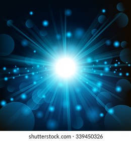 Blue shine with lens flare background