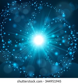 Blue shine with lens flare background